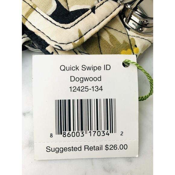 Vera Bradley Quick Swipe ID Dogwood Yellow Black Floral Wallet 12425-134 NWT - Picture 4 of 6